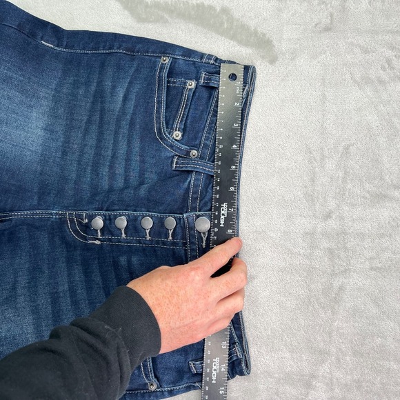 Rock & Roll Denim Jeans Womens 29x32 Blue High Rise Trouser Flared Button Fly - Picture 9 of 14